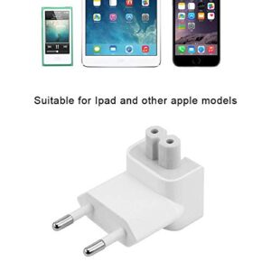 VizGiz 2 Pack US to Europe Plug Converter Travel Charger Adapter Wall Outlet EU European Connector Duck Head for MacBook Mac Pro MBA Retina MagSafe Apple Phone Pad Tablet Mini Air Power Brick