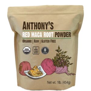 Anthony's Organic Red Maca Powder, 1 lb, Raw, Gluten Free, Non GMO, Non Gelatinized