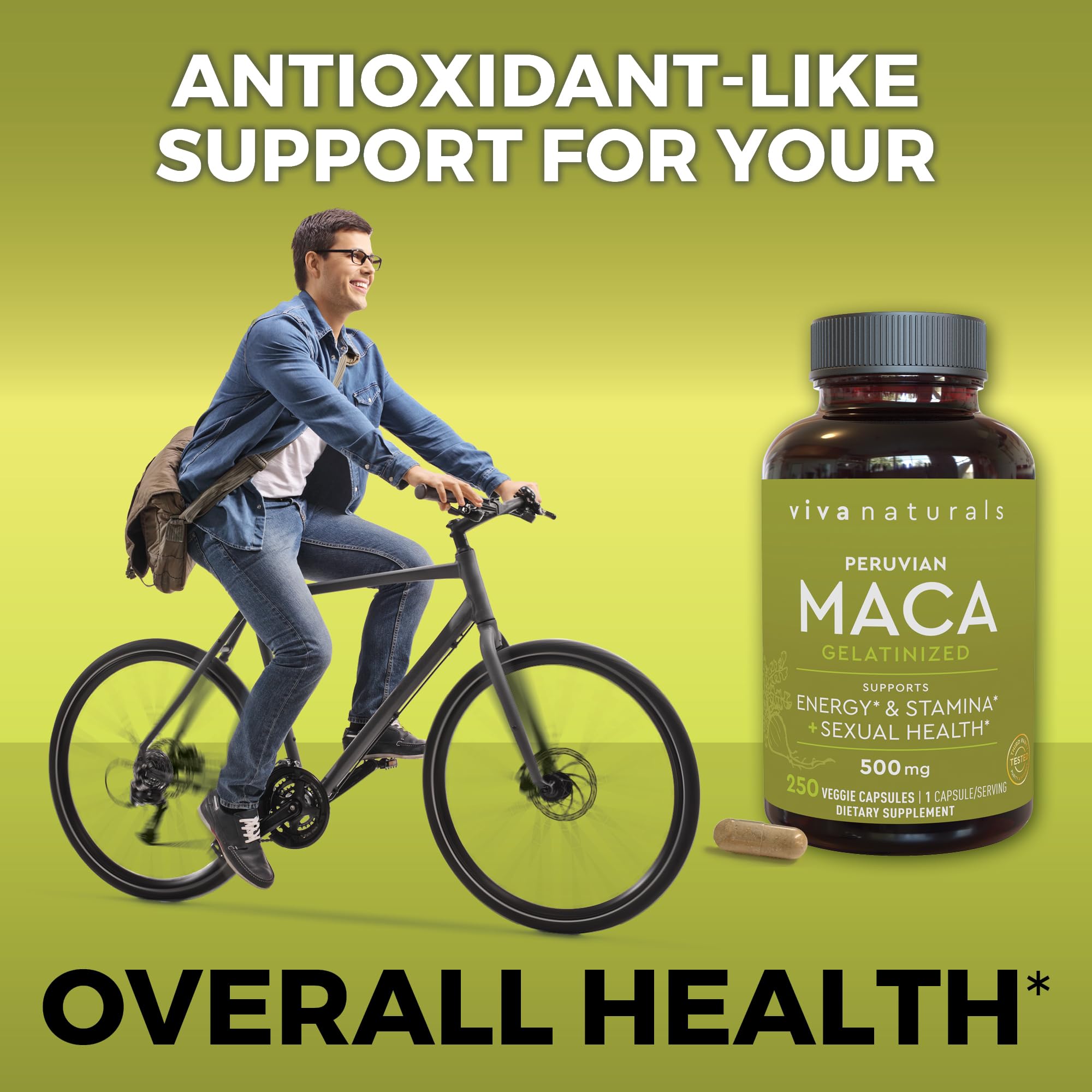 Peruvian Maca Root Supplement for Women & Men, 500mg - Traditionally Used to Support Sexual Well-Being, Stamina & Endurance - 250 Yellow Maca Root Powder Capsules