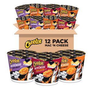 cheetos mac & cheese cups, 3 flavor variety pack, (pack of 12)