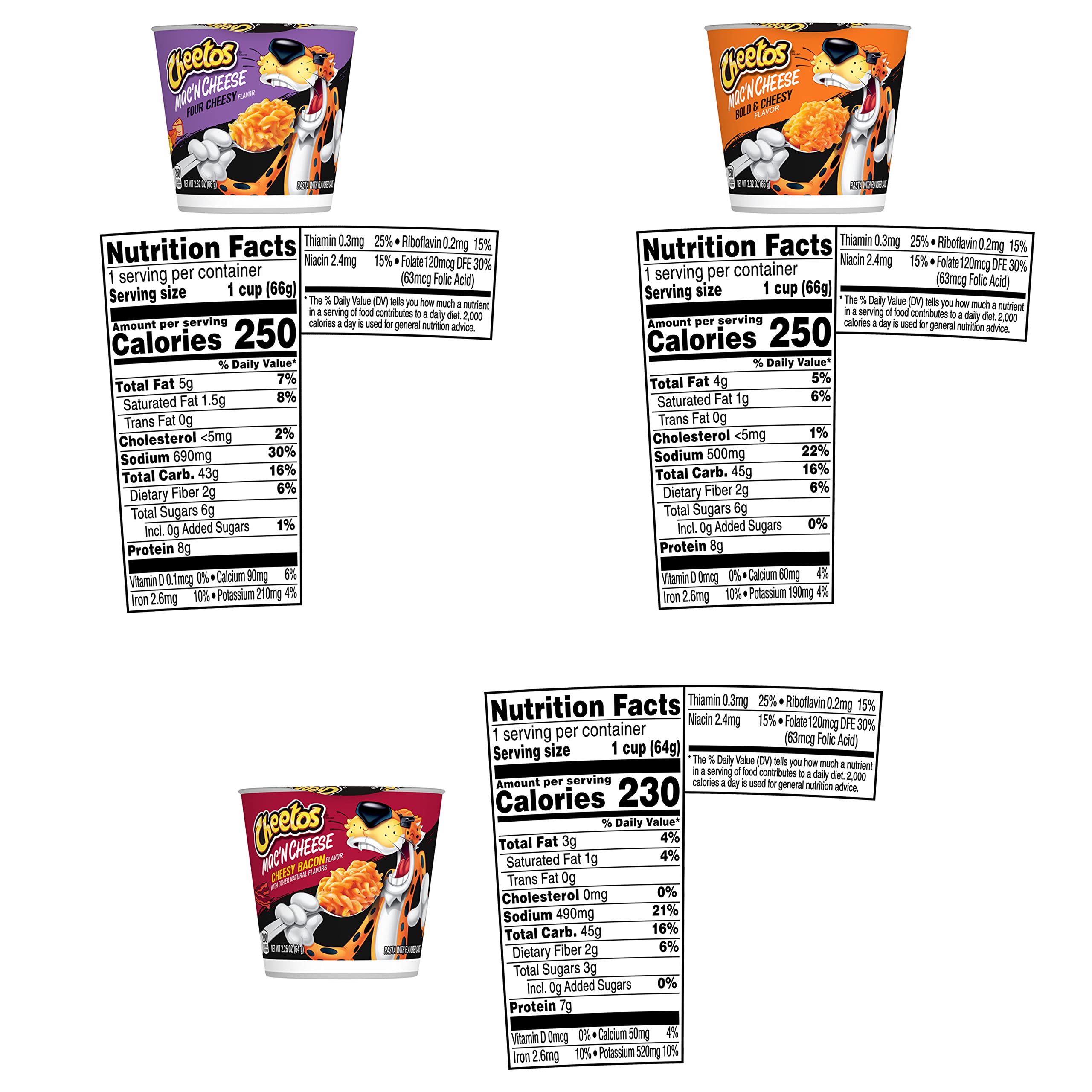 Cheetos Mac & Cheese Cups, 3 Flavor Variety Pack, (Pack of 12)