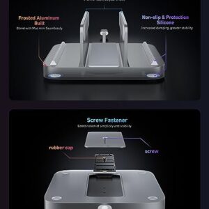 uni Mac Mini Dock, 5-in-1 Hub Stand 10Gbps Super Fast SSD Enclosure[Aluminum Vertical], USB 3.2 USB-C & USB-A, Micro SD & SD Card Reader Compatible with M.2 NVMe/SATA(Not Included)