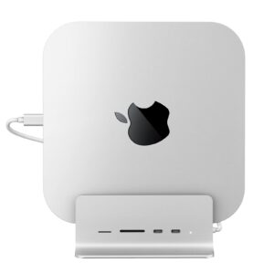 minisopuru mac mini dock support m.2 nvme/sata ssd, 5 in 1 usb c hub for mac mini, mac mini hub stand & docking station mac mini accessories with 2 usb c 10gbps data, tf& sd, m.2 ssd(not included)