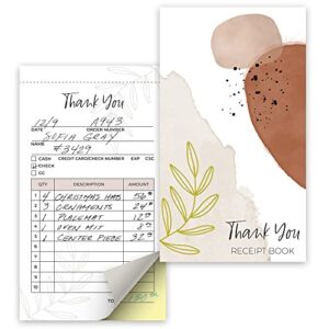 Simplified Abstract Thank You Receipt Book for Small Businesses - Aesthetic and Easy to Use Receipt Pad - The Perfect Business Supplies That Helps You and Your Happy Clients to Stay Organized