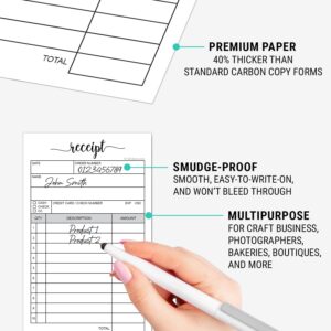 321Done Receipt Pad, Made in USA - 3.4x5.5 Handheld 2-Part Carbonless, Carbon Duplicate Copy Sales Order Form, Invoice Booklet, Cute Convenient for Small Boutique Business - 50 White/Yellow Sets