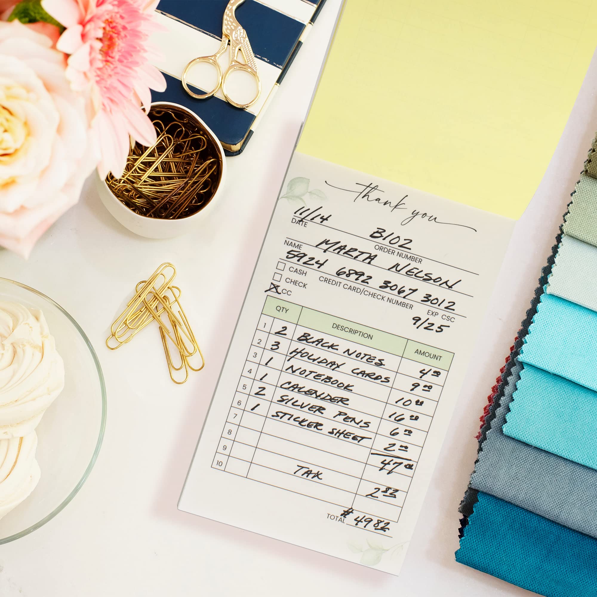 Simplified Thank You Receipt Book for Small Businesses - Aesthetic and Easy to Use Receipt Pad - The Perfect Business Supplies That Helps You and Your Happy Clients to Stay Organized