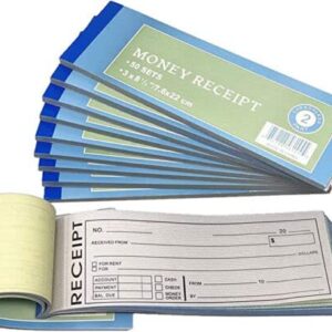 50 Sets per Book Rent, Receipt Book New Sales Order Money Receipt Record Book 2-Part, Carbonless (1)