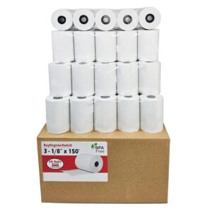 (50 rolls) 3 1/8 x 150 thermal paper receipt rolls fits all clover 55 gsm pos cash register printers scp700 tsp100 tsp300 tsp400 tsp500 from buyregisterrolls