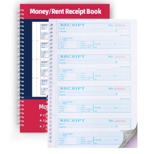 single book,money rent receipt book,7.9x11.22 inches,2 part carbonless,cash receipt book,200 sets per book,4 receipts per page