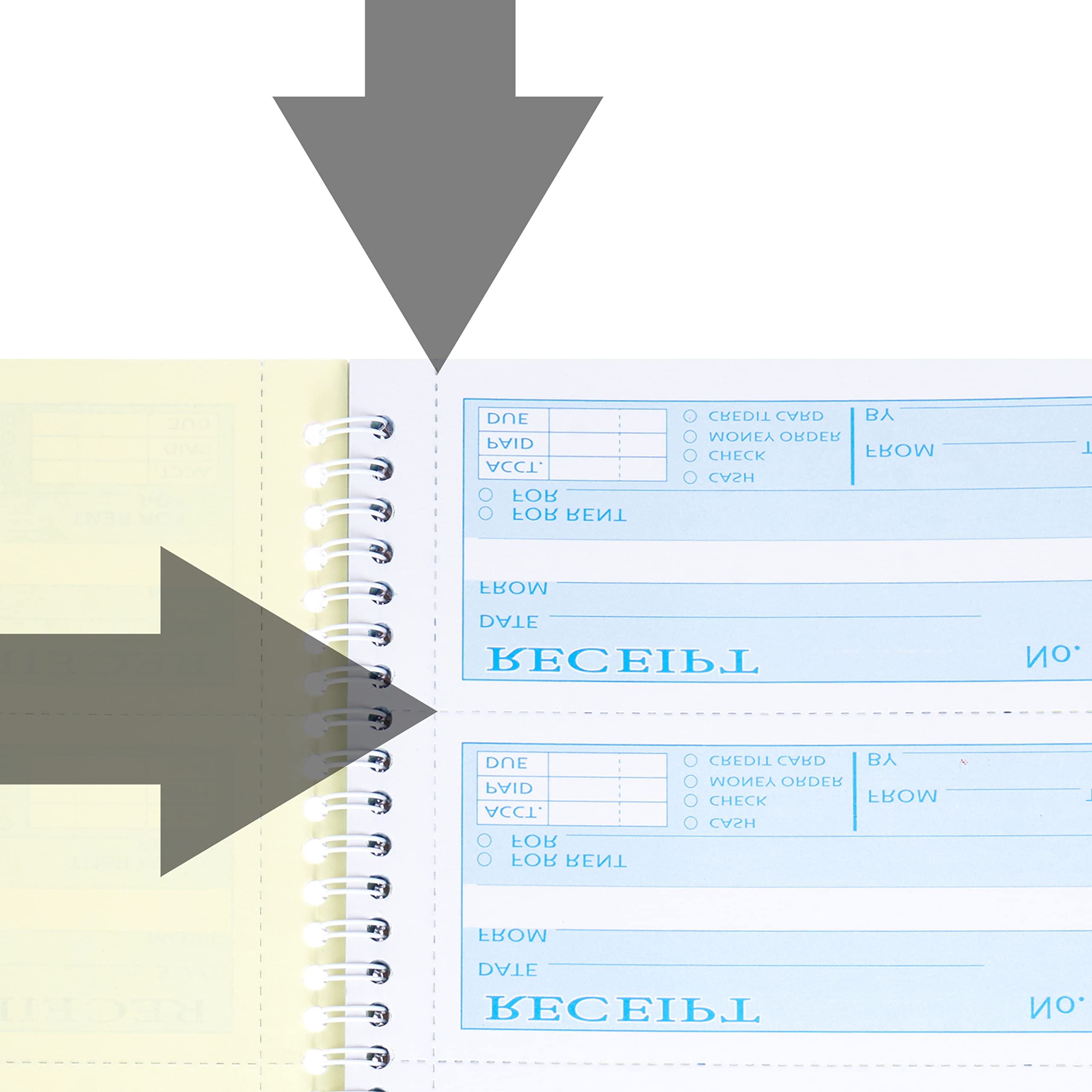 Single Book,Money Rent Receipt Book,7.9x11.22 Inches,2 Part Carbonless,Cash Receipt Book,200 Sets per Book,4 Receipts per Page