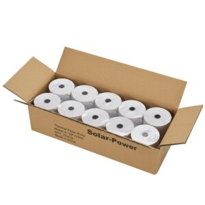 Solar-Power 3 1/8 Thermal Paper 10 Rolls for POS Cash Register Receipt Paper Roll 1-Ply Bond((3-1/8 inch x 230 feet)