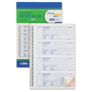 Rediform Formguard Money Receipt Book, 2.75 x 7 Inch, 4x100 Receipts (8L808R)