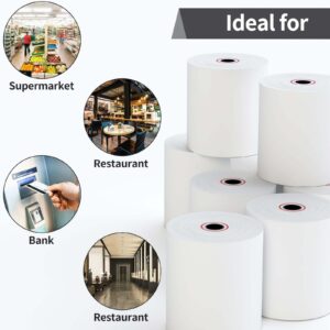 MBLABEL Thermal Receipt Paper Rolls, 3-1/8 x 230ft Thermal Paper, POS Cash Register Paper Rolls (10 Rolls)