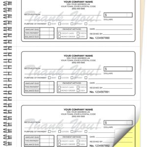 Custom 8.5" x 7" (3 Per Page) Carbonless NCR Books in 2-Part Duplicate Invoices, Receipts, Work Orders, Sales Orders, Purchase Orders, Estimates, Quote Forms with Your Company/Business Name (300 Sets)