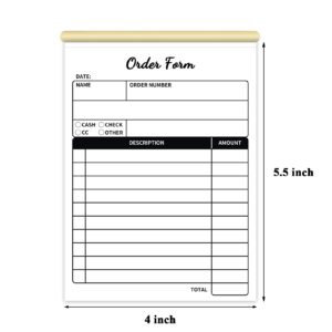 Receipt Book,Handheld 2-Part Carbonless,4x5.5 inches, Carbon Duplicate Copy Sales Receipt Form, Invoice Pad, Cute Convenient for Small Boutique Business,White/Yellow,Pack of 2(50 Sets per Book)…