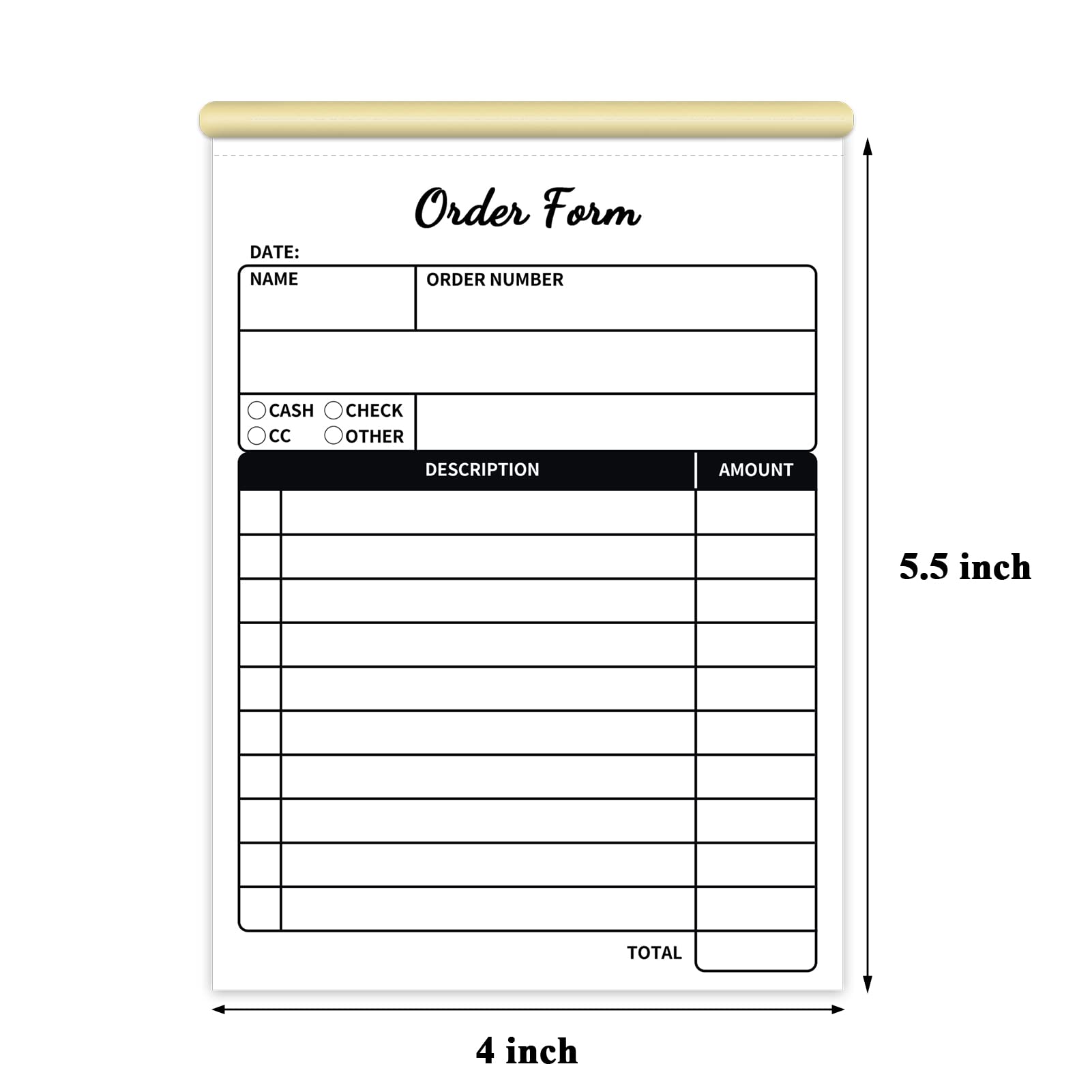 Receipt Book,Handheld 2-Part Carbonless,4x5.5 inches, Carbon Duplicate Copy Sales Receipt Form, Invoice Pad, Cute Convenient for Small Boutique Business,White/Yellow,Pack of 2(50 Sets per Book)…