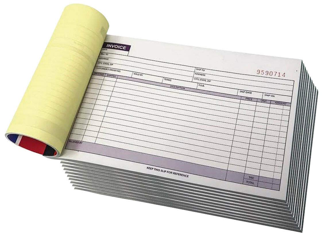 5 Pack Large Sales Order Book Receipt Invoice Duplicate Carbonless 50 Sets 5.5" X 8"5 - Horizontal