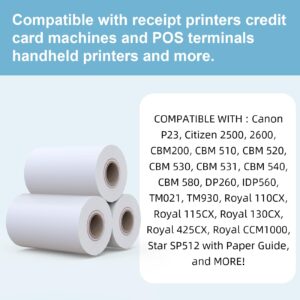 myCartridge 2 1/4 x 50 Receipt Paper (50 rolls) BPA Free Cash Register POS Receipt paper 58mm Business Source Receipt Paper is suitable for 58mm POS Printer, Square Terminal Credit Card Machines