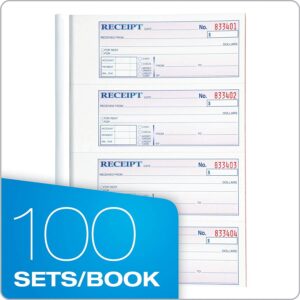 Adams Money and Rent Receipt Books New Color Cover, 3 Part Carbonless, 3 Pack, 7-5/8" x 10-7/8", Spiral Bound, 100 Set Book, 4 Receipts per Page reciept Book Booklet (TC1182 -E)