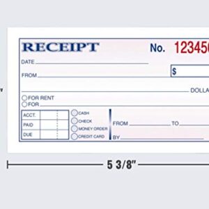 1InTheOffice Money and Rent Receipt, 2-3/4 x 5-3/8 Inches, 2-Parts, Carbonless, White/Canary, 50 Sets per Book (3 Books)