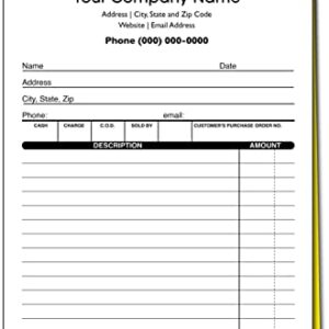 Custom Duplicate Receipt Books with Your Company Name. 2 Books (100 Sets) Numbered.