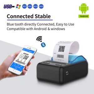 Meihengtong Bluetooth Receipt Printer Thermal Portable Wireless POS Printer for Small Business 58mm Mini Mobile Ticket Printer for Android & Windows