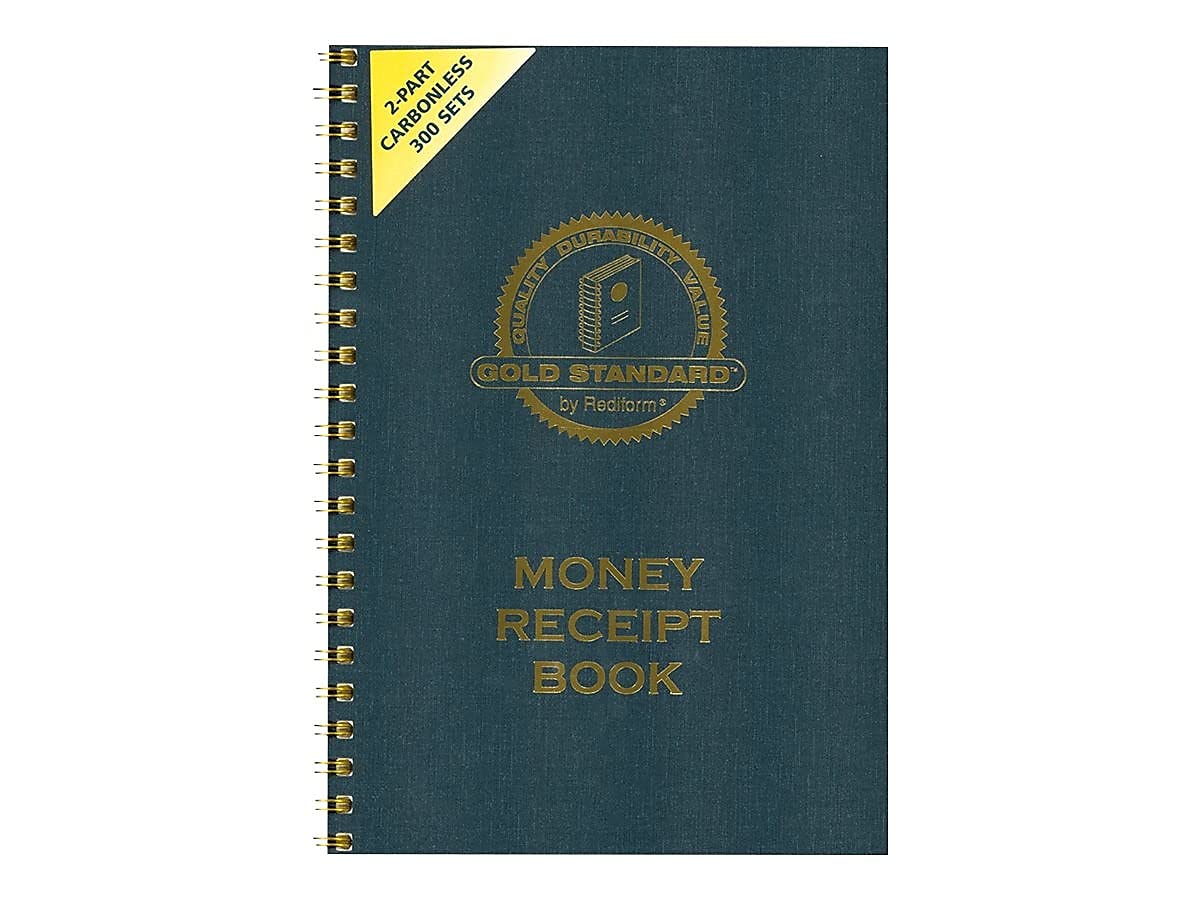 Rediform 8L810 Money Receipt Book 7 x 2 3/4 Carbonless Duplicate Twin Wire 300 Sets/Book