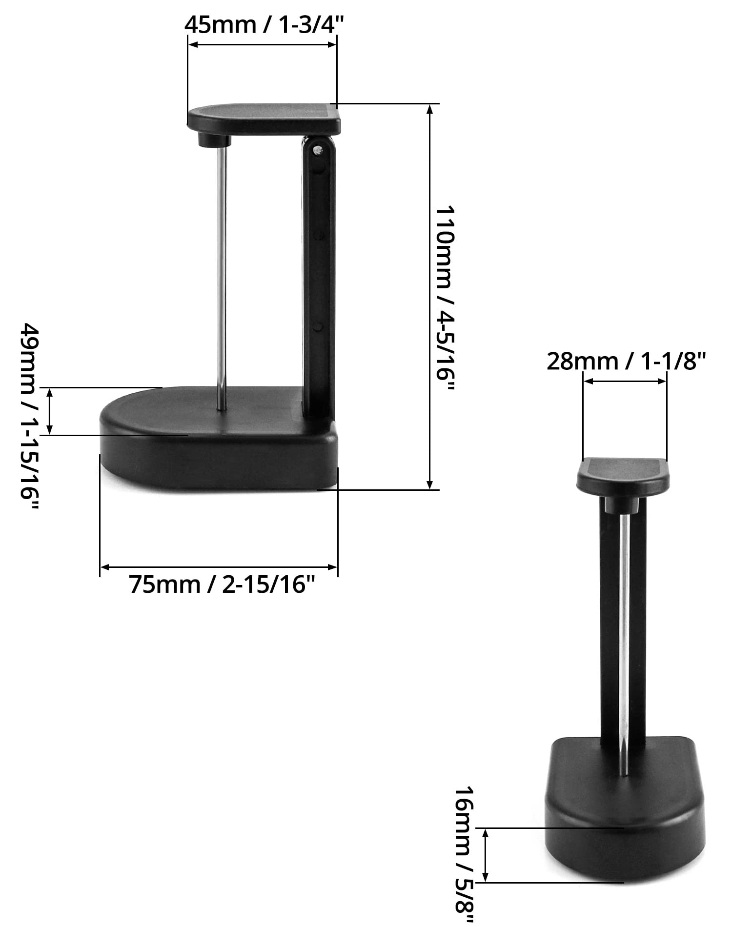 QWORK Paper Memo Holder Receipt Holder, 2 Packs Black Receipt Invoice Spike Stick Bill Fork Memo Note Spike with Safety Cap and Base