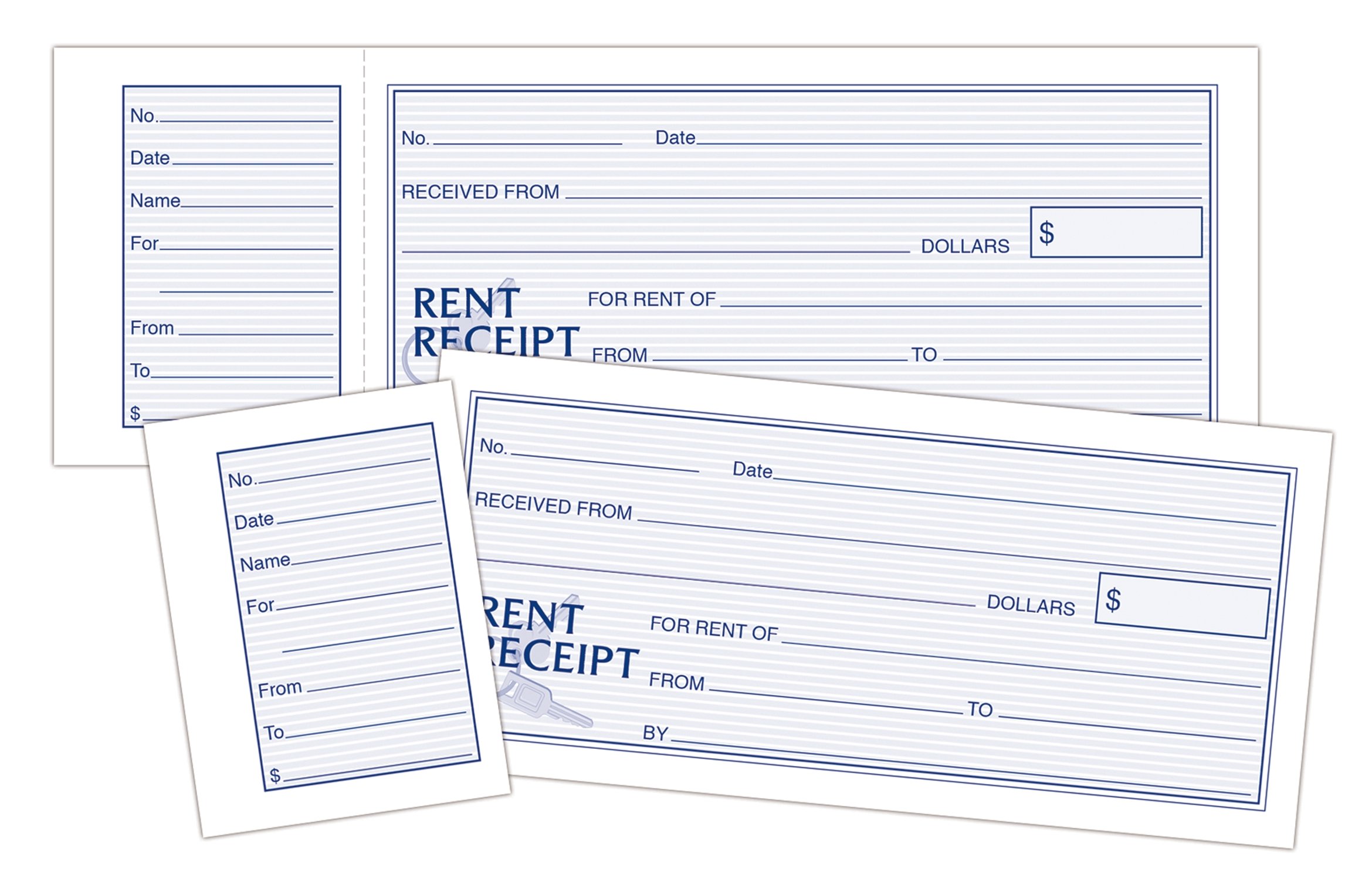 Adams Rent Receipt Book, 1-Part with Tear-Off Stub, 2-3/4 x 7-15/16 Inches, 50 Receipts per Book (9651ABF)