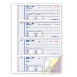 Rediform® Money Receipt Book, Hardcover, Three-Part Sets, White/Yellow/Pink, 200 Carbonless Numbered Triplicate Forms, 2.75" x 7" (8L818)