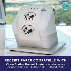 Thermal Paper for Clover POS (Clover Station Thermal Printer) by Paper Planet | Credit Card Receipt Paper Rolls for Clover C500 C501 C503 C100 P100 | 20 Rolls