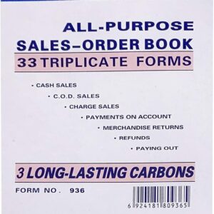 Sales Order Book 33 Triplicate Forms Carbonless 3 Copy's - Wholesale Lot of 10