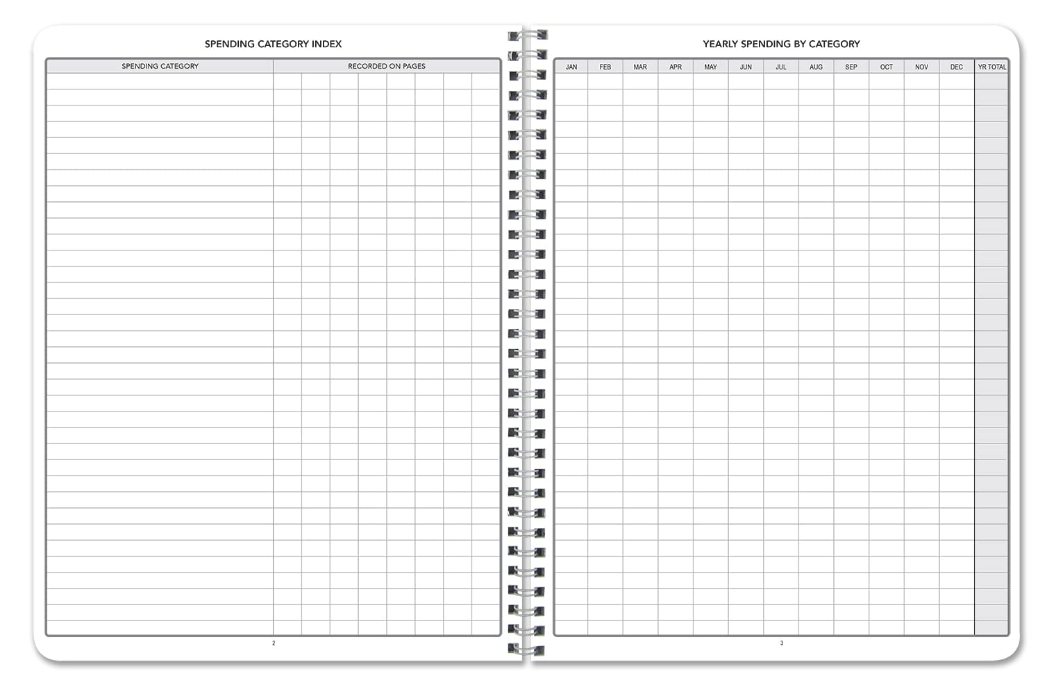 BookFactory Receipt Log Book/Business Purchase and Returns Tracking Journal - 100 Pages, 8.5" x 11", Wire-O (LOG-100-7CW-PP(Receipt-Log)-BX)