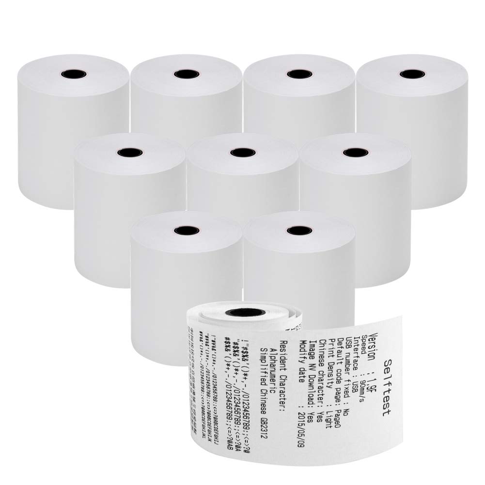 RyhamPaper 10 Rolls Thermal Receipt Paper, Thermal Paper 3-1/8" x 230' Pos Receipt Paper, Cash Register Rolls