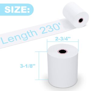 RyhamPaper 10 Rolls Thermal Receipt Paper, Thermal Paper 3-1/8" x 230' Pos Receipt Paper, Cash Register Rolls