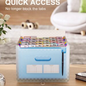 ThinkTex Accordian File Organizer, 26 Pockets Expanding File Folders, Monthly Bill Receipt Documents Organizer, A-Z Colorful Tabs, Letter/A4 Size - Blue