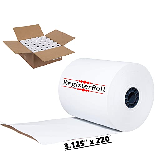 3 1/8 x220 Thermal Cash Register Paper (50 POS Rolls) Certified BPA Free - TSP100 M224A TM-T88V Cash Register Thermal Paper Rolls - RegisterRoll