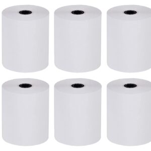 Pokanic 3" x 150' 1 Ply Bond White Paper Rolls Kitchen Receipt POS Cash Register Compatible with Clover Epson SNBC Star Sam4s Ellix Bixolon Impact Printers SP700 ERC30 34 38 TMU200 (10)