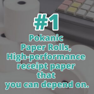 Pokanic 3" x 150' 1 Ply Bond White Paper Rolls Kitchen Receipt POS Cash Register Compatible with Clover Epson SNBC Star Sam4s Ellix Bixolon Impact Printers SP700 ERC30 34 38 TMU200 (10)