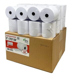 (32 rolls) 3" x 150' 1 ply bond (non –thermal kitchen printer paper) pos receipt cash register for star sp700 srp275 smp200 tmu200 mp500 ncr 2174 xr200 impact printers requires ribbons erc30/34/38