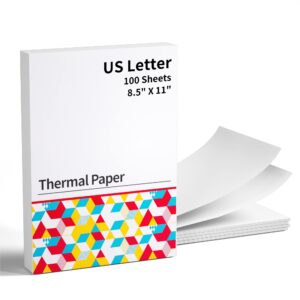 itari us letter thermal paper for m08f-letter portable printer, multipurpose thermal paper for picture, homework, contract, 8.5" x 11" size, 100 sheets