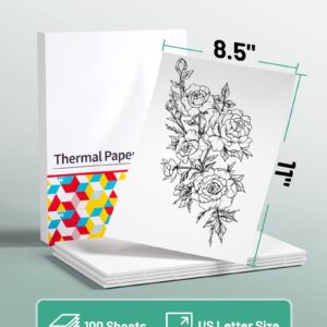 Itari US Letter Thermal Paper for M08F-Letter Portable Printer, Multipurpose Thermal Paper for Picture, Homework, Contract, 8.5" x 11" Size, 100 Sheets