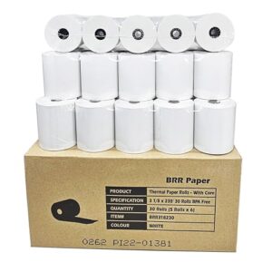 (30 rolls - 55 gsm) 3 1/8 x 230 thermal paper receipt rolls fits all clover pos cash register printers, star micronics scp700 tsp100 tsp300 tsp400 from buyregisterrolls