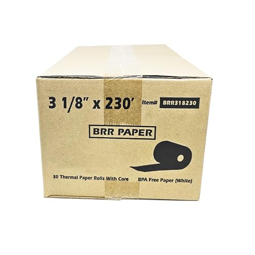 (30 Rolls - 55 GSM) 3 1/8 x 230 Thermal Paper Receipt Rolls fits all Clover POS Cash Register Printers, Star Micronics SCP700 TSP100 TSP300 TSP400 from BuyRegisterRolls