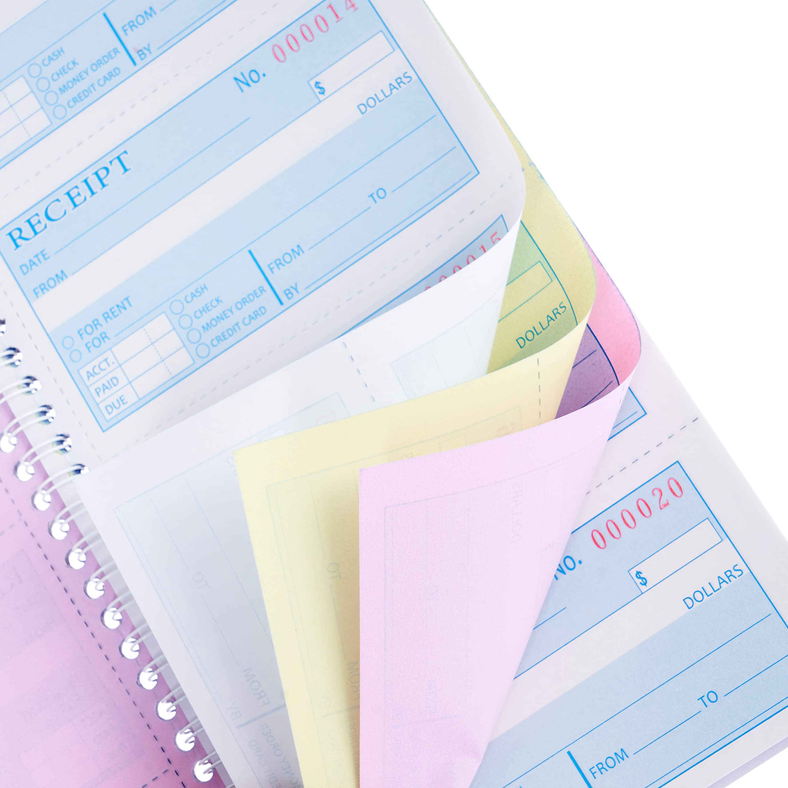 Money Rent Receipt Book,7.9x11.22 Inches 3 Part Carbonless,Receipt Book with Carbon Copies,Cash Receipt Book,100 Sets per Book