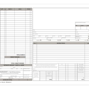 Auto Repair Check 3-Part Carbonless Invoice Form Pad / 50 Carbon Copy Sets / 8.5" x 11" Automotive Vehicle Mechanic Purchase Sales Receipt Book Forms