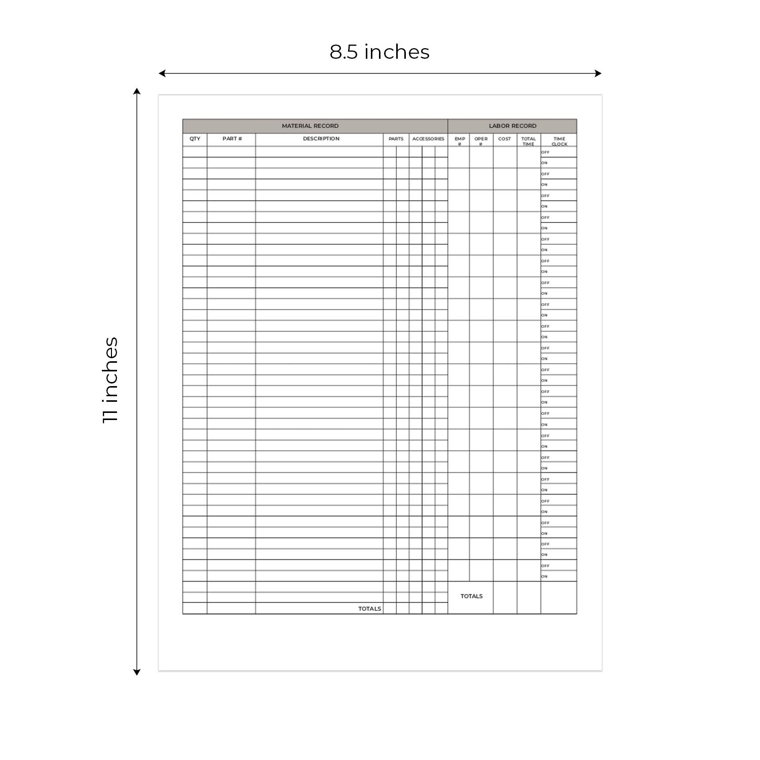 Auto Repair Check 3-Part Carbonless Invoice Form Pad / 50 Carbon Copy Sets / 8.5" x 11" Automotive Vehicle Mechanic Purchase Sales Receipt Book Forms