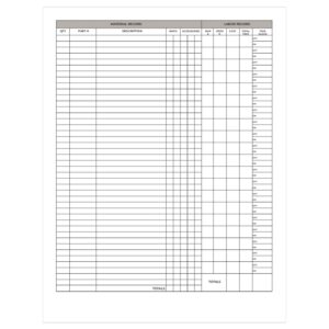 Auto Repair Check 3-Part Carbonless Invoice Form Pad / 50 Carbon Copy Sets / 8.5" x 11" Automotive Vehicle Mechanic Purchase Sales Receipt Book Forms