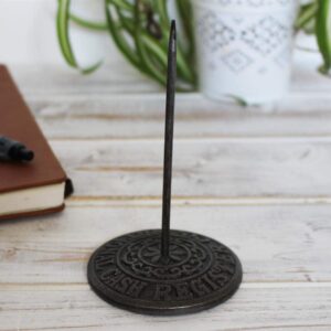 Thorness Vintage cast Iron Cash Register Receipt Spike Paperweight | Desk Receipt Holder | Restaurant Paper Holder | Check Spike | Spindle Rod Bill Holder | Note Spike for Office Home Restaurant