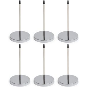 Juvale Receipt Holder - 6 Pack Ticket Stabbers, Stainless Steel Receipt Spike, Check Spindle for Restaurant, Office and Kitchen, Black and Silver, 2.75 x 5.5 Inches